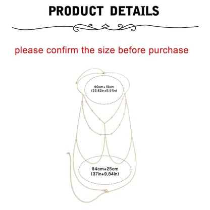 Gold Chain Belt - Fashion Waist Chain Belt with Moon, Butterfly Rhinestone & Layered Design - color: B1 -1pcs bra chain- gold