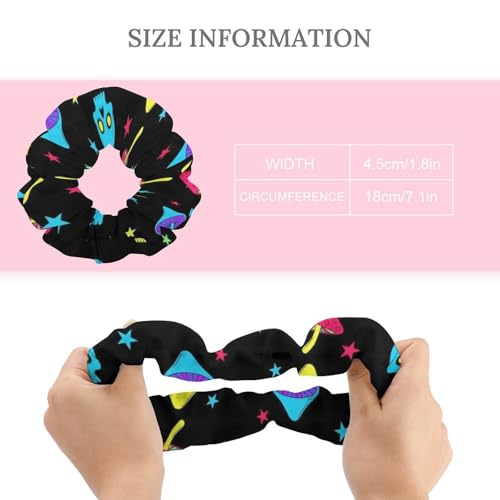 Spiral Hair Ties for Women & Girls Trippy Mushroom Skull, No-Damage Coil Scrunchies, Traceless Ponytail Holders for Daily Use & Dreadlocks - color: Style (859)