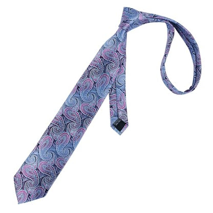 Alizeal Mens Gradient Paisley Necktie and Pocket Square Set | Elegant Design Perfect for Weddings Banquets Business Formal Events - color: 900-blue+magenta
