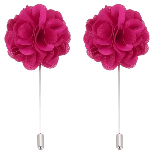 PATIKIL Flower Boutonnieres Pin, Lapel Pin for Men Camellia Flower for Suit Wedding Graduation Anniversary Graduation Outfit Accessories - color: Rose Red