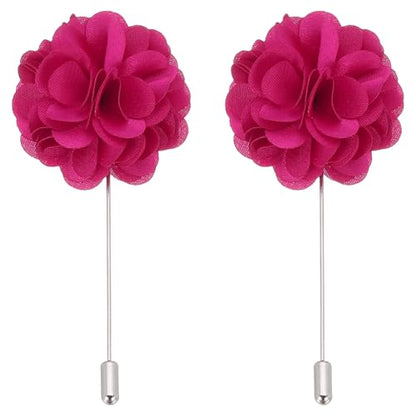 PATIKIL Flower Boutonnieres Pin, Lapel Pin for Men Camellia Flower for Suit Wedding Graduation Anniversary Graduation Outfit Accessories - color: Rose Red