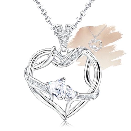 Sterling Silver Pendant Necklace Charms Hypoallergenic Fashion Jewelry Dainty Valentines Day Birthday Gift for Women - style: CZ Love Heart