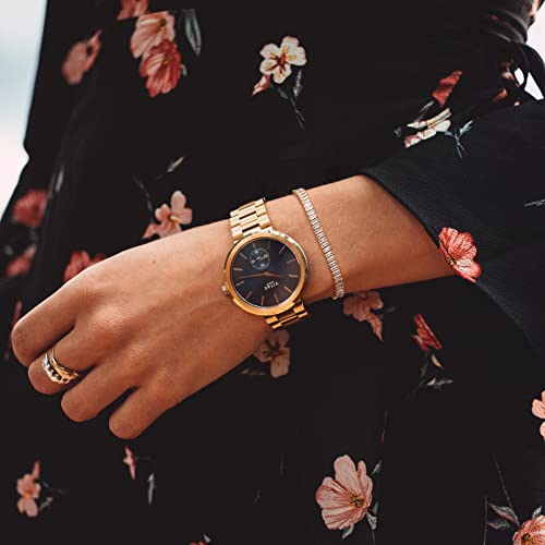 PEARLADA 18k Gold Plated Chain Layerd Bracelet Coin Charm Toggle Bracelet Trendy Cubic Zirconia Jewelry - color: 6. Baguette tennis