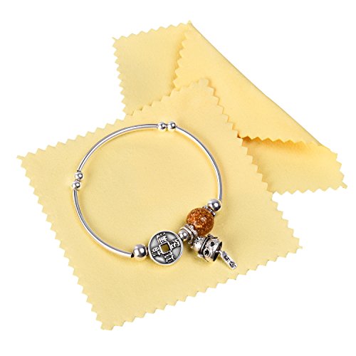 Outus 50 Pack Jewelry Cleaner Silver Polishing Cloth for Jewelry Cleaning Cloth Soft Polish Cloth for Pearl Gold Silver