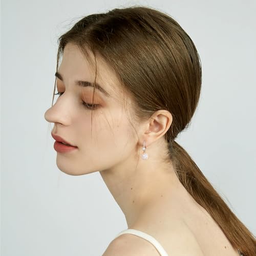 Pearl Earrings for Women 14K Gold Plated Hypoallergenic Pearl Earrings 5A Cubic Zirconia Dangle Earrings Elegant Jewelry - color: 2-Gold-Pink