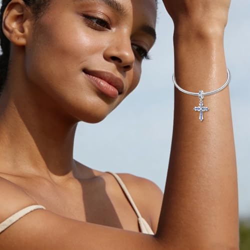 HappyStar 925 Sterling Silver Charms Infinity Design Birthstone Charms for Bracelets with 5A Cubic Zirconia Cross Necklace for Women Dangle Pendant Compatible Pandora Bracelets Happy Birthday Gifts - color: 9-September Birthstone Charms
