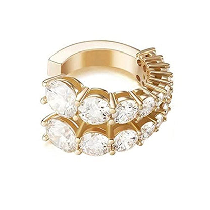 Ear Cuffs Non Piercing Gold Silver Earrings Cute Cubic Zirconia Sparkling Ear Cuff for Women Clip On Cartilage Huggie Earring Christmas Jewelry Costume - color: G