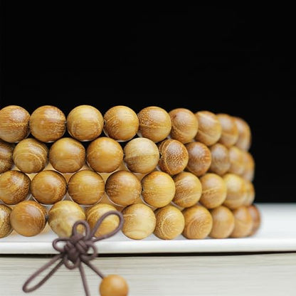 Zen Dear Natural Golden Sandalwood Mexican Bocote Mala Prayer Bead Bracelet Link Wrist Necklace Mala Beads - style: 8mm 108 beads