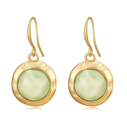 Gold Earrings 14k Gold Plated Hoop Earrings Dainty Pearl hoop Disc Coin Bead Starfish Teardrop Circle Dangle Drop Earrings for Women Hypoallergenic Jewelry Gifts - color: Dangle-Gold