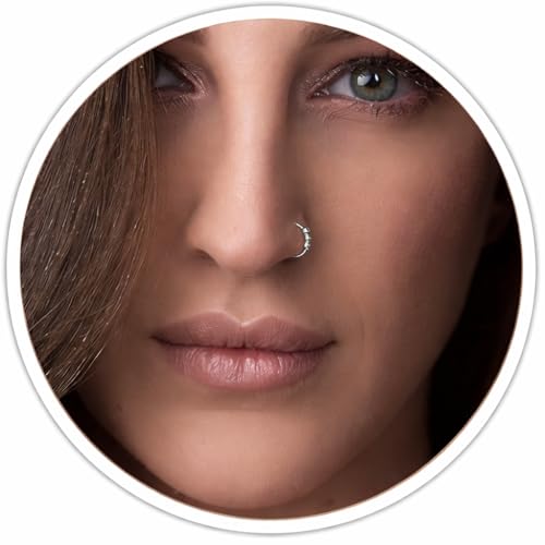 Jolliz Beaded Nose Rings Hoops – 24 Guage Nose hoops Handmade with Classic Design, Hypoallergenic Nose Rings for Women, Nose Piercings for Stylish Everyday Wear - color: Gold