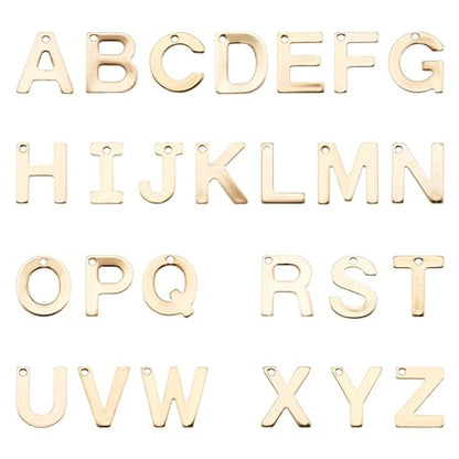 Craftdady Letter Charms Capital Pendants Mixed A-Z Initial Letter Number Charms DIY Bracelet Necklace Pendants for Jewelry Making, Gold, Antique Silver, Platinum - color: Golden