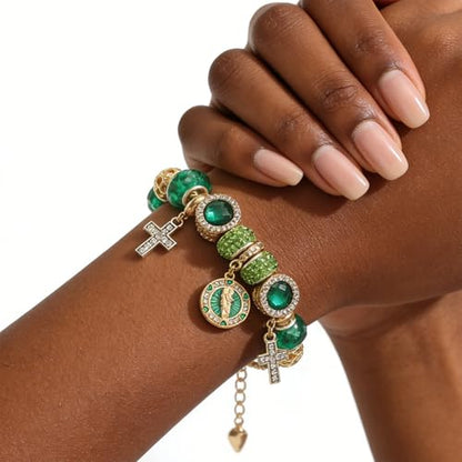 Cross bracelet for women Sacred Heart of Jesus Gold Bracelets for Women Confirmation and Baptism Gifts, Encouragement Presents for Mom Sister Daughter and Friends, Christian Jewelry | sacred heart bracelet,christian bracelet,heart bracelet for women,catho