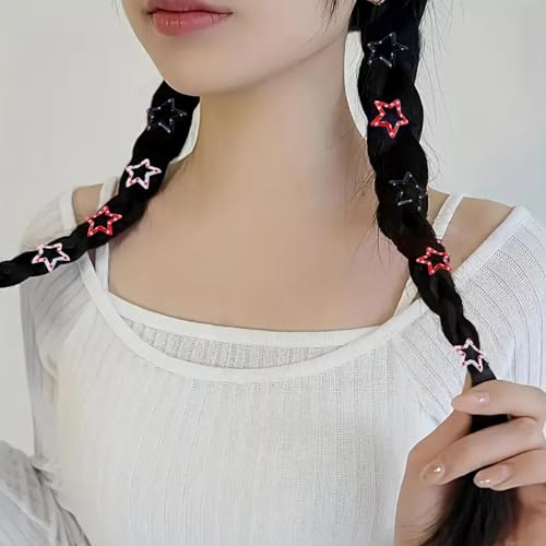 Star Hair Clips Snap Hair Barrettes Non Slip Star Hair Accessories Black Red White Metal Hair Clips for Girls Women -15 PCS 1.18" - color: 15 P -1.18"-Black,Red,White