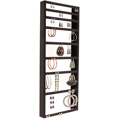Angelynn's Extra Large Wall Mount Big Earring Holder Organizer Jewelry Storage Rack, Mary Black - color: Black, size: Mary 9"x23"
