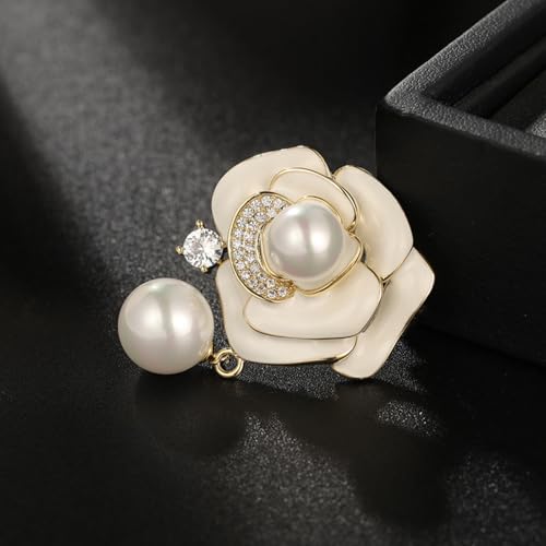 Elegant Delicate Statement Pearl Brooches for Women Classy Simple High End Broach for Designer Ladies Blazer Dress