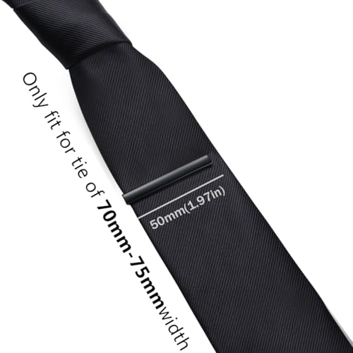 HONEY BEAR 5cm/5.4cm/6cm Mens Tie Clip Bar for Normal Size Steel Business Wedding Gift 1.97"/2.12"/2.36" - style: 5cm Matte Black
