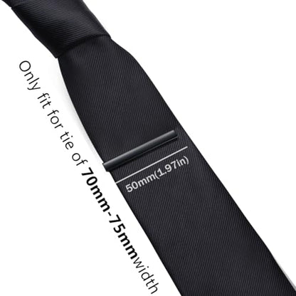 HONEY BEAR 5cm/5.4cm/6cm Mens Tie Clip Bar for Normal Size Steel Business Wedding Gift 1.97"/2.12"/2.36" - style: 5cm Matte Black