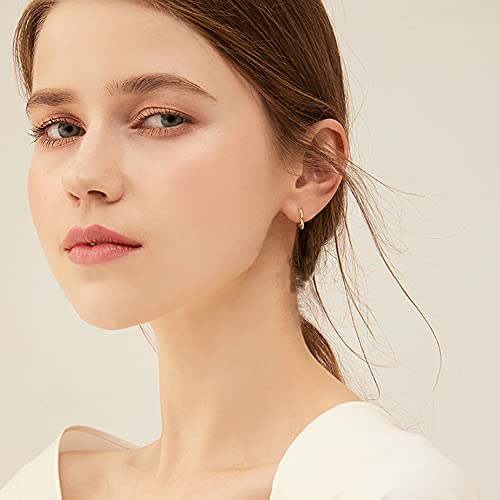 3 Pairs Gold and Silver Heart Huggie Hoop Earrings for Women - color: Gold
