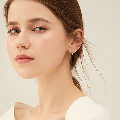 3 Pairs Gold and Silver Heart Huggie Hoop Earrings for Women - color: Gold