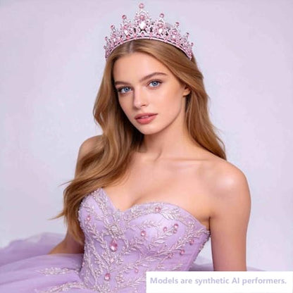 Kamirola - Queen Crown and Tiaras Princess Crown for Women Crystal Headbands for Bridal, Princess for Wedding and Party - color: PINK & SILVER