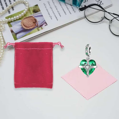 LNQOBU Birthstone Charm for Bracelets,925 Sterling Silve Heart Dangle Charms for Pandora Bracelets - color: E-May