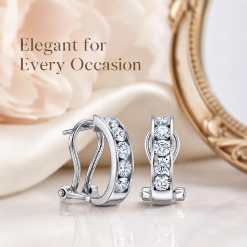 LeCalla 925 Sterling Silver Stud Earrings for Women | Pierced Omega Back Earring | Omega Earrings Jewelry Gift for Her, Wife | Daily Wear & Special Occasion Earring - color: Omega Back 11