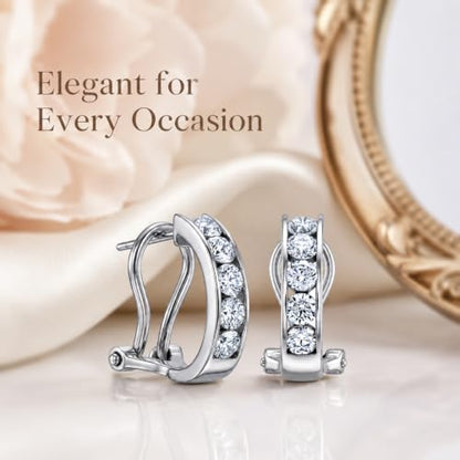 LeCalla 925 Sterling Silver Stud Earrings for Women | Pierced Omega Back Earring | Omega Earrings Jewelry Gift for Her, Wife | Daily Wear & Special Occasion Earring - color: Omega Back 11