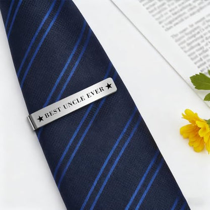 Bicfuiot Father's Day Christmas Birthday Valentines Graduation Gifts for Boyfriend Dad Uncle Grandpa Husband Son,Tie Clips - style: Uncle