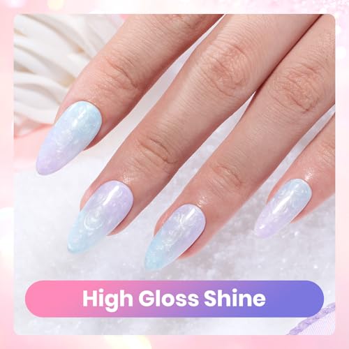 Beetles Gel Nail Polish Set- Creamy Twist 6 Colors Pearlescent Gel Polish | with Dotting Pen Soak Off UV/LED Nail Polish Gel Home Salon Manicure Nail Gel Gift for Women - color: Creamy Twist