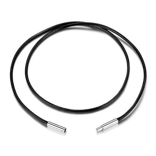 Suplight 2mm Wide Wax Rope Braided Necklaces Chain for DIY Pendant Bracelet, Waterproof with Durable Stainless Steel Magnetic Clasps, 16”-30" with Gift Box