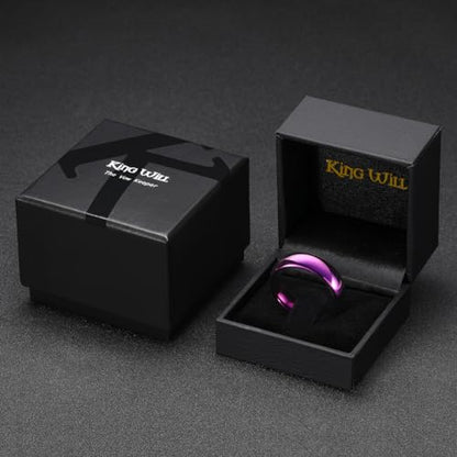 King Will Men's Women's Tungsten Carbide Ring 24k Gold Plated Rose Gold Plated Domed Polished Finish Wedding Band | Gold/Rose Gold, 1.5mm/2mm/4mm/6mm/8mm, Polished, Everyday Wear - color: Purple 6mm