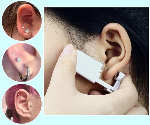 VitaCool Ear Piercing Kit Disposable Ear Piercing Gun with 2+3+4mm Stud | with Silver Ball Sterile Studs Easy and Safe Earring Self for Yourself Use at Home(Silver Ball Pattern 234mm)