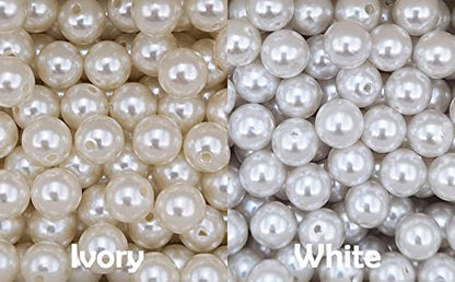 INSPIRELLE 7000pcs 4mm White Art Faux Pearl Beads ABS Round Loose Spacer | for DIY Craft Necklaces Bracelets Jewelry Making - color: White, size: 4mm