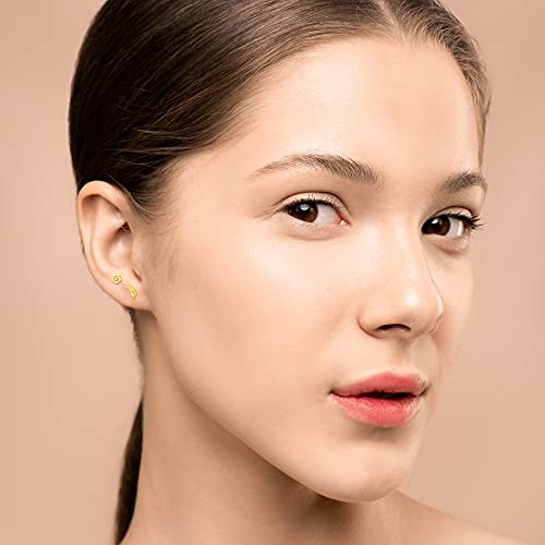 MJust 18 Pairs Earrings Set – Flat Back Stud Hypoallergenic 20G Steel stud | 18 Pairs Flat Back Earrings Set – Hypoallergenic 316L Steel Studs for Cartilage & Lobe Piercings - color: Golden