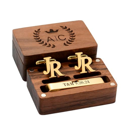 Meice Custom Monogram Cufflinks for Men,Personalized Initial Name Stainless Steel Cuff links Wedding Gift
