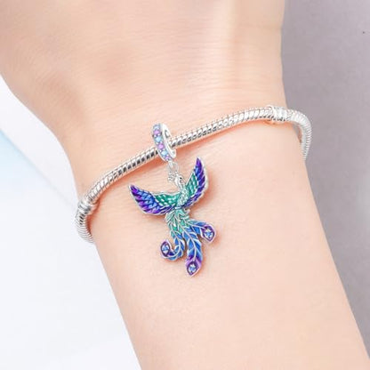 CYCUFF 925 Sterling Silver Charms Suitable for Charm Necklaces, Bracelet Pendants Beads Jewellery Gift for Women - color: Phoenix Charm