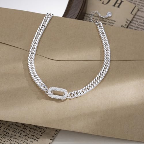 Moodear Gold Ankle Bracelets for Women Waterproof,14K Gold Plated Anklets | Waterproof, Non Tarnish Cuban Link Anklets, Trendy Jewelry Accessories for Summer Vacation, Beach Gifts for Women - style: Silver Cuban CZ Paperclip
