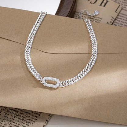 Moodear Gold Ankle Bracelets for Women Waterproof,14K Gold Plated Anklets | Waterproof, Non Tarnish Cuban Link Anklets, Trendy Jewelry Accessories for Summer Vacation, Beach Gifts for Women - style: Silver Cuban CZ Paperclip