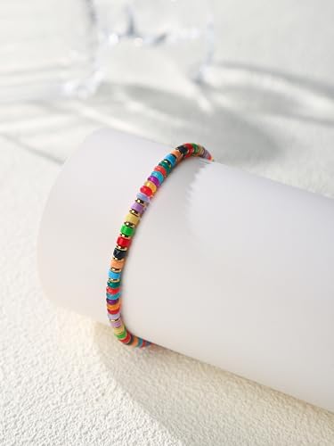 XIJIN Natural Stone Beaded Anklets for Women Handmade Beach Boho Turquoise Beads Ankle Bracelet Jewelry Gift for Her - color: H