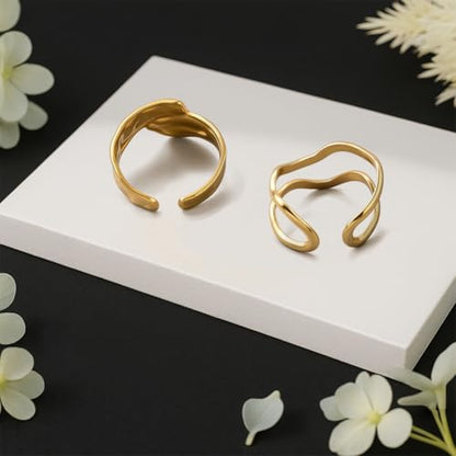 Sun Moon Star Band Rings Layered Finger Rings Irregular Stackable Ring Set Adjustable Opening Ring Supplies for Women Wedding Birthday Party Decoration