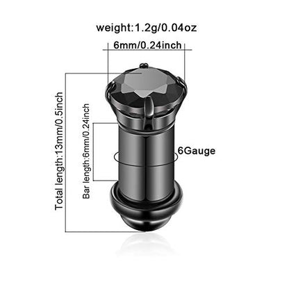 2/4/6/8 Gauge Earrrings Plugs Tunnels Gauges for Ears - color: black3mm