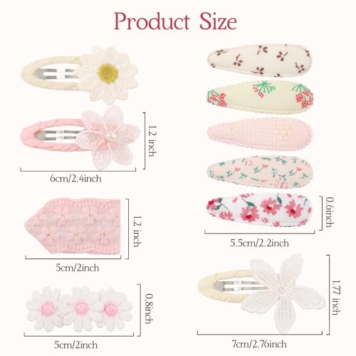 YHXX YLEN 20PCS Toddler Hair Clips Floral Flower Baby Girl Hair Clips, Non Slip Snap Hair Clips Barrettes, Cute Spring Summer Hair Accessories for Baby Girls Kids - color: 20pcs-Pink daisy