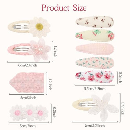 YHXX YLEN 20PCS Toddler Hair Clips Floral Flower Baby Girl Hair Clips, Non Slip Snap Hair Clips Barrettes, Cute Spring Summer Hair Accessories for Baby Girls Kids - color: 20pcs-Pink daisy