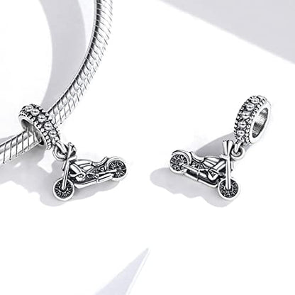 Animal Charms for Bracelets 925 Sterling Silver Bead Charms Bee Butterfly Fox Charm Fits Bracelets and Necklaces Cute Charms for Women - color: Motorcycle