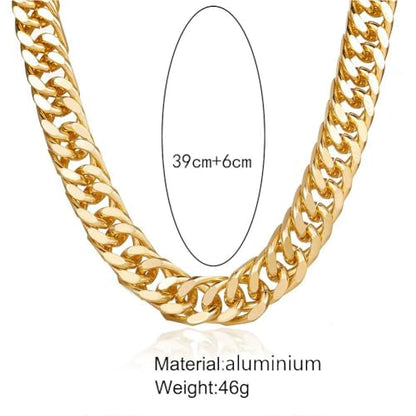 Chunky Gold Chain Necklace for Women Big Chunky Choker Necklace Gold Cuban Link Chain Necklaces Punk Hip-Hop Necklaces Costume Jewelry Gift - color: Gold05