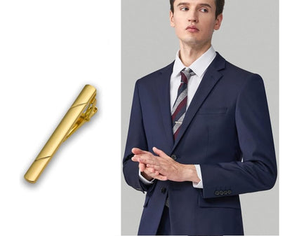Tie Clips for Men,Mens Stainless Steel Tie Clips Minimalist Necktie Tie Bar Clasp Clip for Business Wedding and Daily Life(Gold)