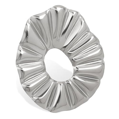 Stainless Steel Brooch Pin for Women & Men,Lapel Pin | Minimalist Statement Elegant Geometric, Sweaters Coat Suit Shawl Collar Shirt Coat Jacket Hat Dress Swim, Velvet Bag & Box - style: Pleated-Silver