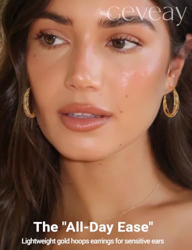 Gold Hoop Earrings for Women Hypoallergenic Lightweight Twisted Hoops Earrings Trendy Chunky Large Big Mobius Gold Earrings 30/40/50MM - color: 30MM Gold