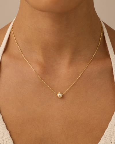 PAVOI 14K Gold Plated Caged Pearl Jewelry Set for Women, Necklace & Earring | Round Shell Pearl Earring and Necklace Jewelry Set, Gold Pearl Set with Pendant Necklace and Stud Earrings - color: White Gold