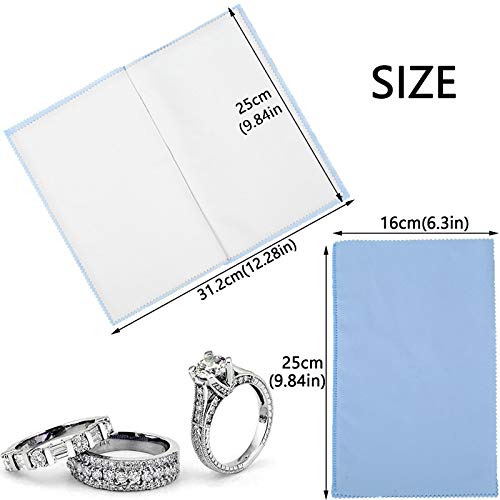 SEVENWELL Silver Polishing Cloth, Jewelry Cleaner Cloth for Sterling Silver Jewelry, Gold, Platinum, Silverware, Diamonds, Gemstones, Coins (Blue) - color: Blue